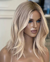 SULMY Ash Blonde Lace Frontal Wigs for White Women 100% Human Hair